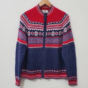 Tiara Nordic Full Zip Cardigan Sweater Medium